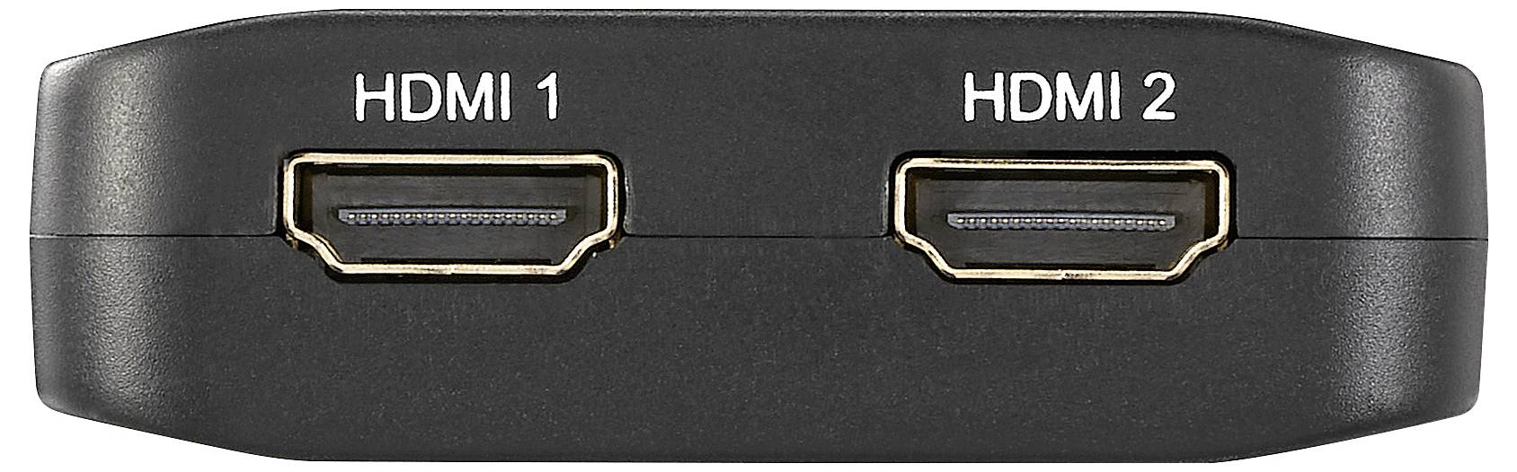 Two HDMI ports with labels 'HDMI 1' and 'HDMI 2' on an electronic device.