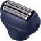 An electric razor head with two silver shaving foils, ideal for facial grooming.