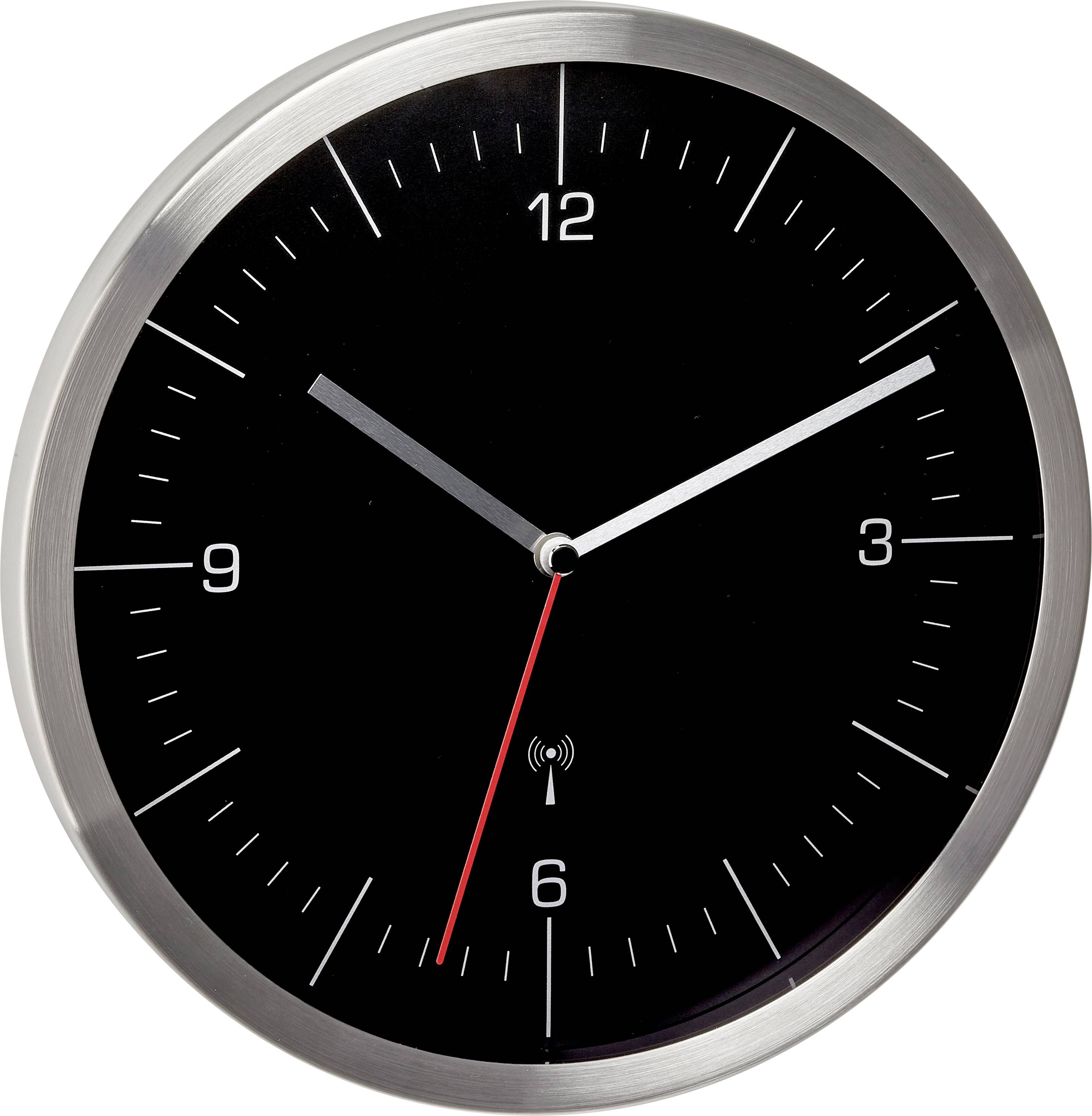 TFA Dostmann 60.3544.01 Radio Wall clock 245 mm x 41 mm x 245 mm Stainless steel Noiseless movement