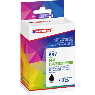 'edding 697 Ink Cartridge, compatible with HP 912XL (3YL84AE), for OfficeJet Pro 8010, 8020. 32ml, 825 pages.'