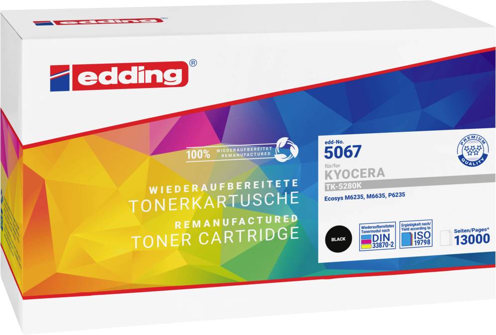 Edding Toner replaced Kyocera TK-5280 Compatible Black 13000 Sides EDD-5067 18-5067