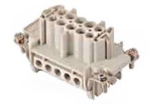 A grey, multi-pole connector with multiple terminals, suitable for industrial applications and robust connections.