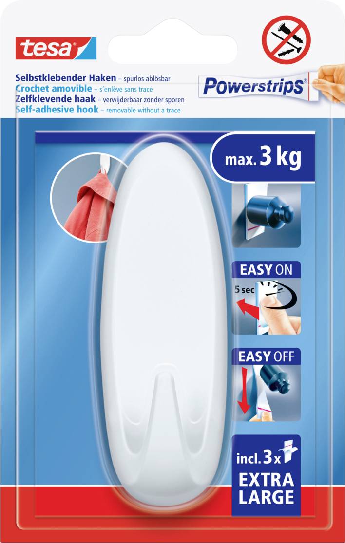 tesa Powerstrips XL Oval adhesive hook White Content: 1 pc(s)