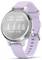 Silver smartwatch with purple strap displays sleep analysis: deep sleep, REM, light sleep, and awake times from 22:35 to 5:40.
