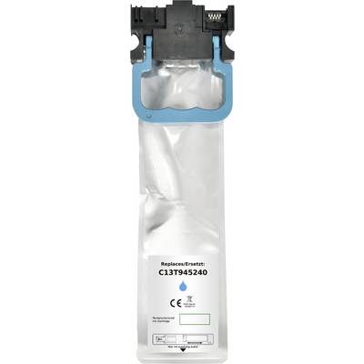 Ink cartridge labeled 'Replaces C13T945240' with blue water drop icon, CE mark, and recycling symbol.
