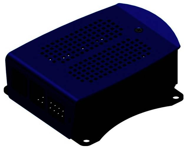 Fischer Elektronik SBC housing Compatible with (development kits): Raspberry Pi® Mounting brackets Blue, Black (anodised)