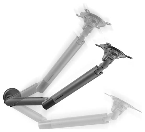 One For All Design Single black Monitor desk mount 33 cm (13) - 88,9 cm (35) Black Height-adjustable, Tiltable/rotating, Swivelling