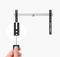 Television Wall Mount: black mounting bracket, hand pulling cable for attachment, showing simple installation mechanism.