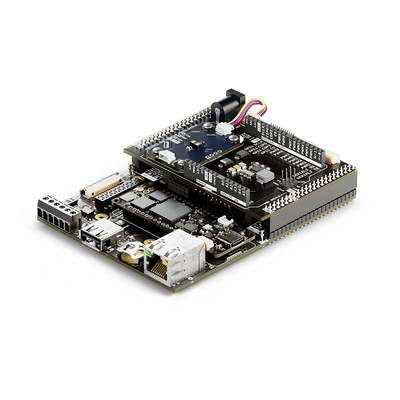 Illustrated is a technical device with two superimposed circuit boards full of electronic components and connectors.