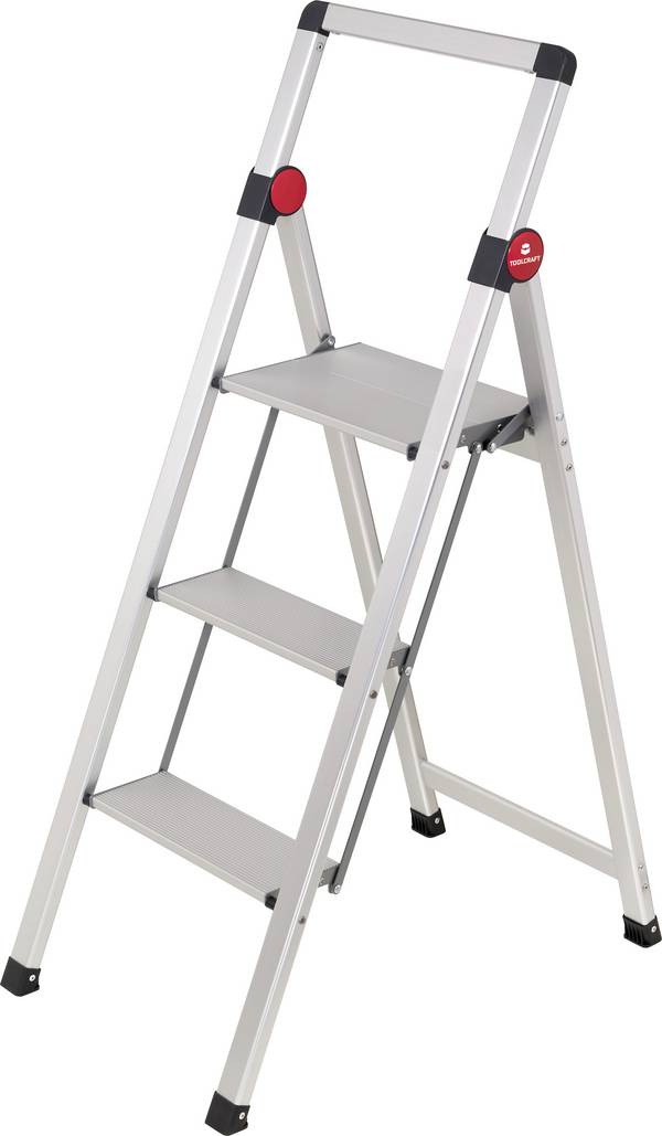 TOOLCRAFT    TO-10104639  Aluminium alloy  Step stool  Folding, Toolfree set-up    Silver  EN 14183  3.9 kg