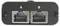 Two adjacent Ethernet ports on a device, with the labels 'A' and 'B' above them.