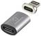 A silver USB-C adapter with a 'renkforce' logo. Connects USB-C devices with a magnetic connector for easy plugging and unplugging.