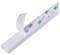 White cable trunking with removable 3M adhesive strip for neat cable management on walls.