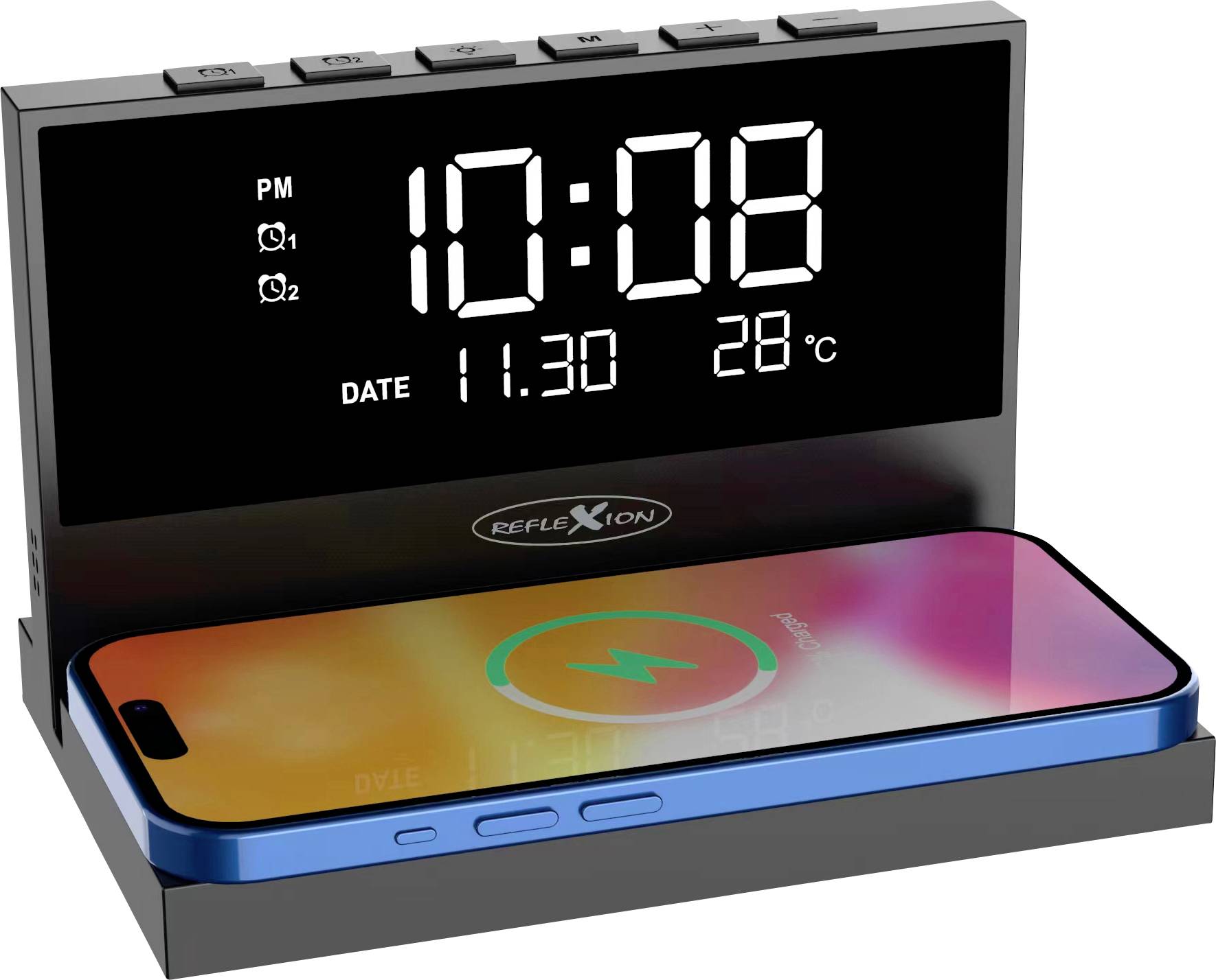 Reflexion ACW2188 Radio alarm clock FM Wireless reception, USB Alarm clock, Mood lighting