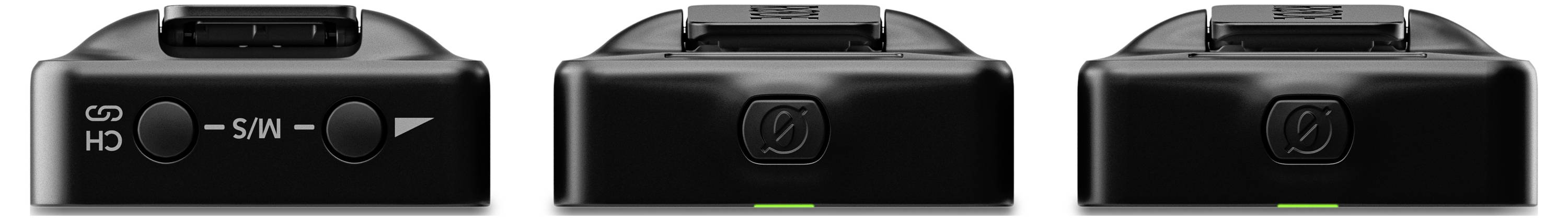 Three black adapters from various angles: First with SD/SW switch, the others with similar design, but without switches.