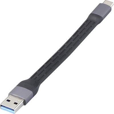 A short, flexible cable with USB-A and USB-C connectors, suitable for charging or data transfer between devices.