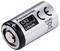Panasonic lithium battery, CR2 type, with positive and negative terminals, CE marking, and disposal information.