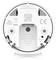 Back of a round device with connections and symbols. QR code and model number are visible. Brand name 'Ubiquiti'.