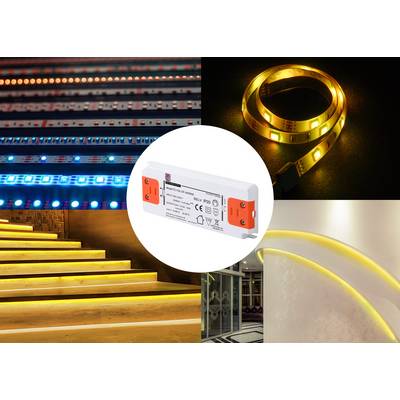 The image shows various applications of LED strips: colourful light bars, stair lighting, and wall accent lighting.