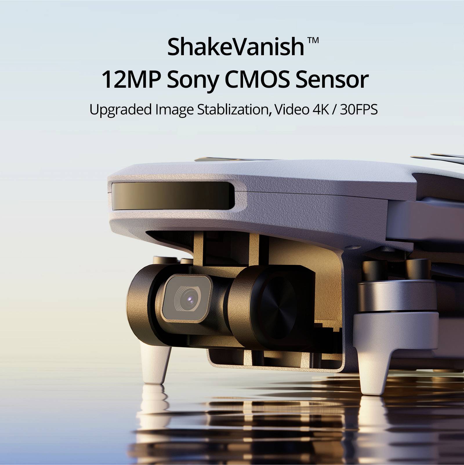 'ShakeVanish™ Camera with 12MP Sony CMOS Sensor, Enhanced Image Stabilisation, Video Recording in 4K/30fps.'