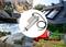An electric linear drive is centrally depicted on a white circle. Around the circle are images of massage chairs, a greenhouse, a tractor, and a roof window.