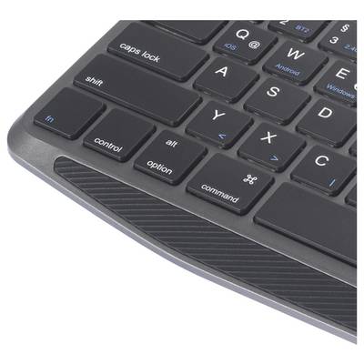 Renkforce RF-WLBTKB-300 Bluetooth®, Radio Keyboard German, QWERTZ Black Built-in touchpad, Rechargeable, Multipair funct-5