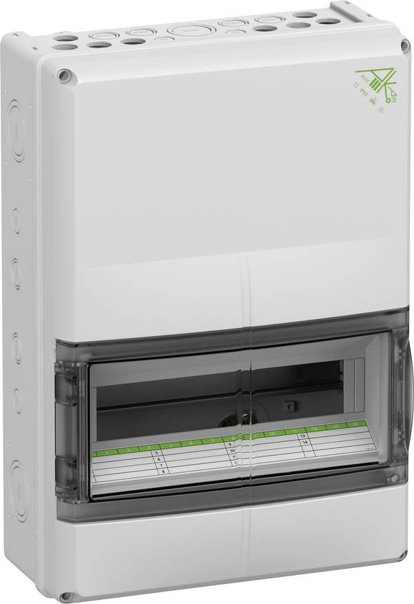 Spelsberg 73361452 AK 14 Plus UL Distribution board Surface-mount, Wall No. of partitions = 14 No. of rows = 1 Content 1 pc(s)