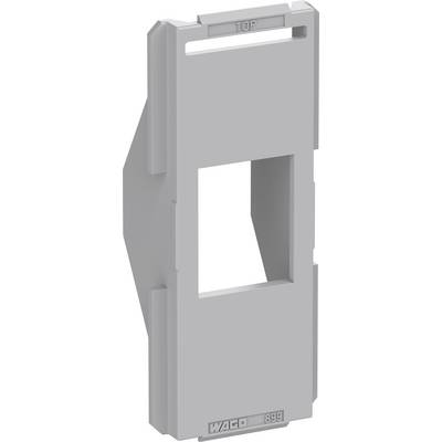 Grey-white plastic holder by WAGO with rectangular opening and 'TOP' label.