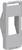 A grey plastic cover with a rectangular cut-out, marked 'TOP' at the top.