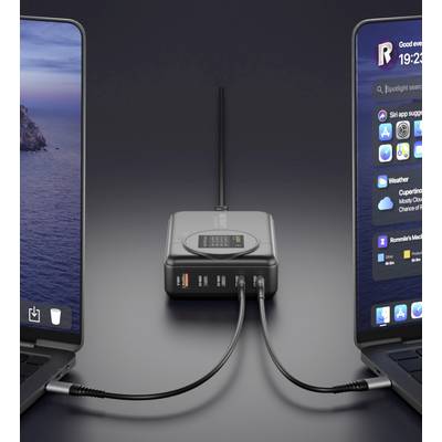 VOLTCRAFT UC-4C1A240W01 USB charger 240 W 4x USB-C®, 1x USB-A Power Delivery 3.0 Black GaN, USB Power Delivery (USB-PD),-11