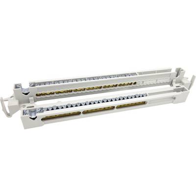 A modular distribution block with connection terminals for electrical installations, suitable for efficient distribution of electrical circuits.