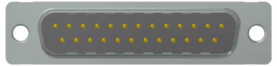 A rectangular electrical connector with multiple golden contacts, suitable for a wide range of device connections.