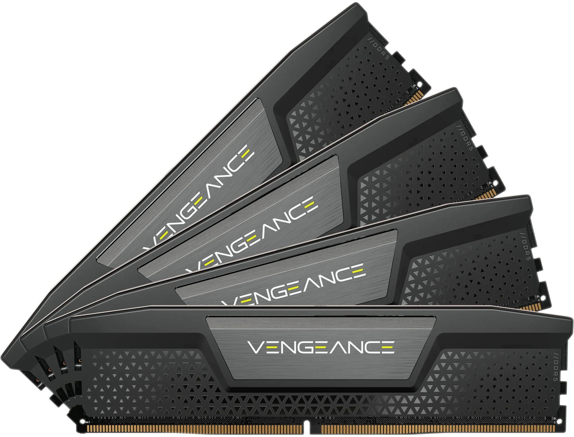 Four black RAM modules in a stacked arrangement, with the inscription "Vengeance" on each module.
