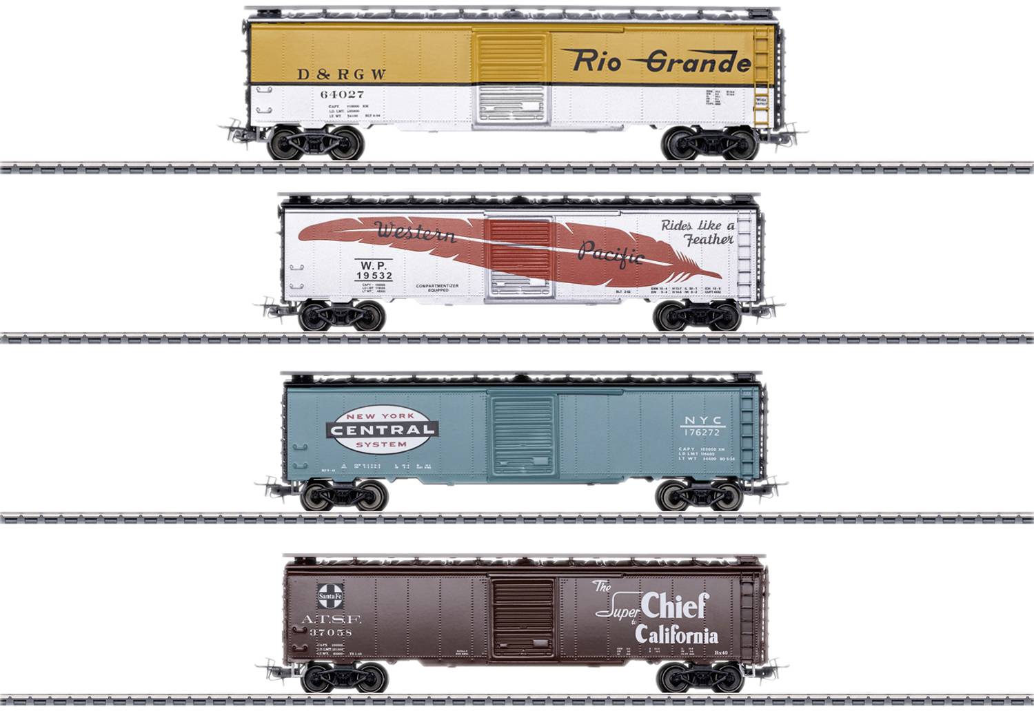 Maerklin 45712 H0 4-pc set US-Box-Car, MHI