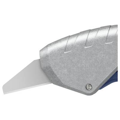 A silver multi-tool knife with an extended blade, perfect for precise cutting tasks.