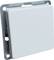 A white, square wall switch made of plastic and metal, mounted in a wall fitting.