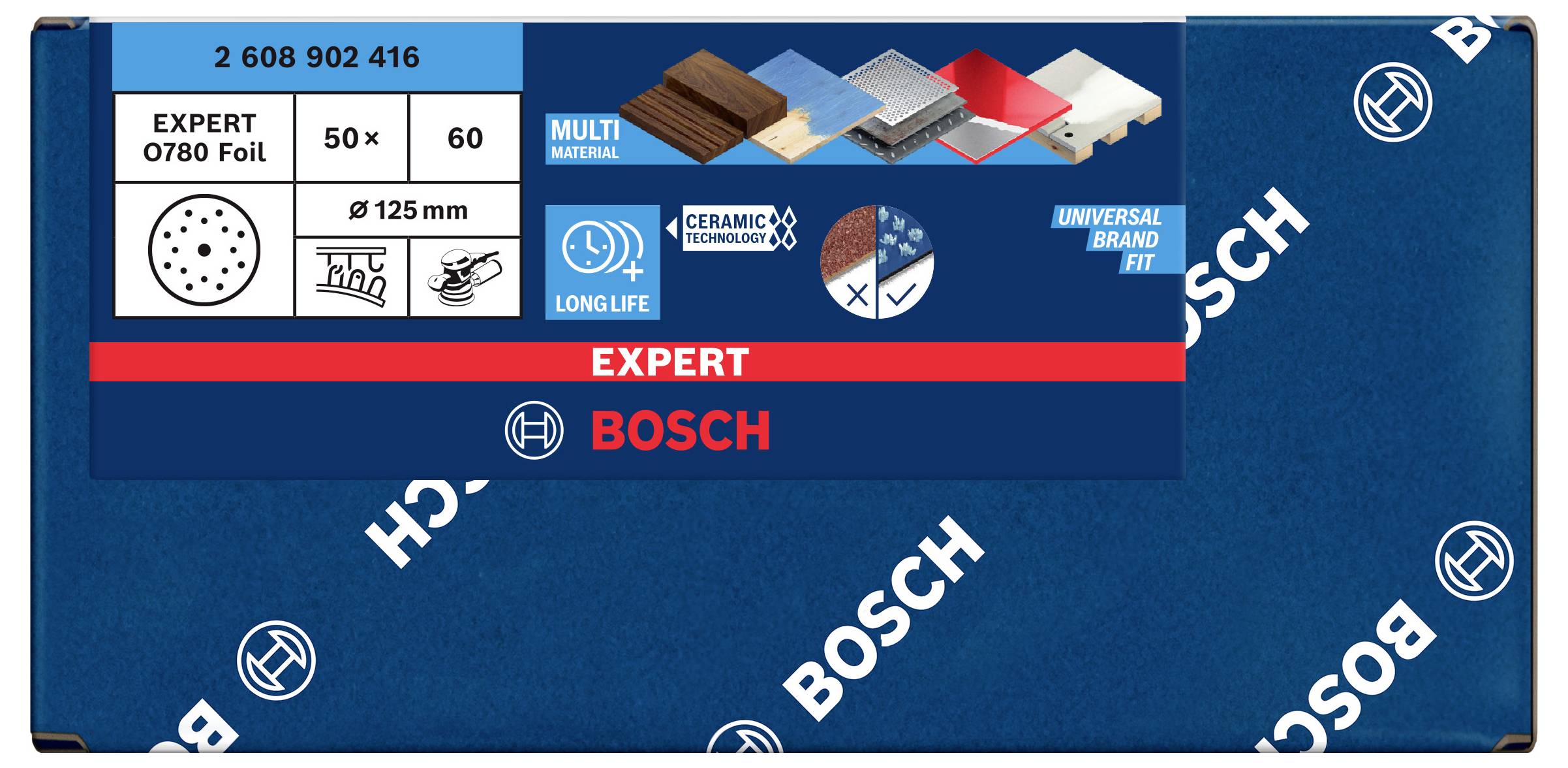 'Bosch Expert 0780 Film for Multi-Materials. Diameter: 125 mm. Suitable for various materials. Long-lasting.'