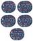 Five stacks of sanding discs with various grits (60, 80, 120, 180, 240) by Bosch, blue with red and white labelling.