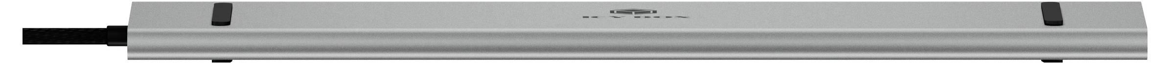 Metallic blade tool with a straight, elongated design, potentially part of a machine component or industrial device.