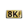 '8K @ 60Hz' logo on a golden background, symbolising high-resolution display technology with a 60 Hertz refresh rate.