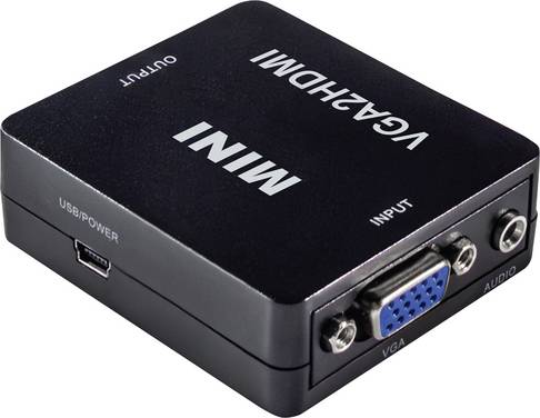 Maxtrack CS40L VGA / HDMI Adapter [1x VGA socket, Jack socket 3.5 mm - 1x HDMI socket] Black