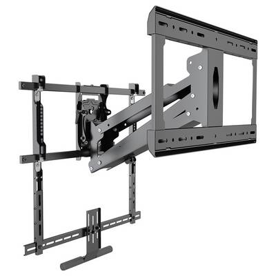 A height-adjustable metal TV wall mount with an extendable arm, suitable for mounting a flatscreen television on the wall.
