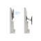 'Two TV wall mounts shown: both are extendable, one retracted with a 145mm (5.7") distance from the wall, the other extended.'