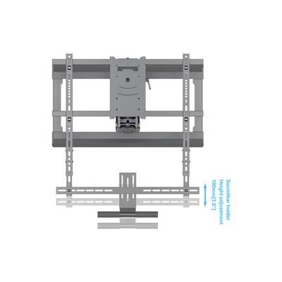 Mounting bracket with integrated height adjustment mechanism, suitable for screen installations.