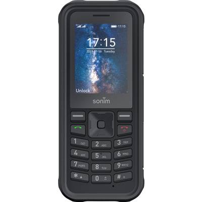 A robust mobile phone with a physical keypad and small screen, displaying the time 17:15 and the date 16/07/2024.