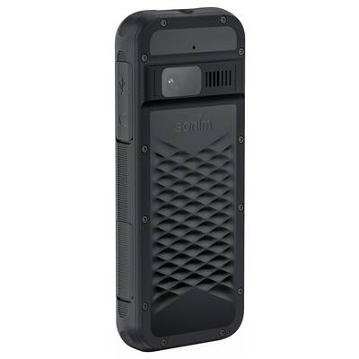 Robust, black mobile device with textured back panel and side USB port, designed for use in demanding environments.