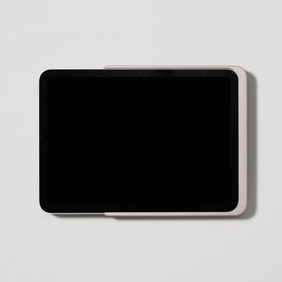 A tablet with a black screen on a white background. The device has a slim frame and a camera at the top.