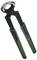 Wire cutters with black handles and green detailing, suitable for cutting wire or staples.