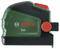 'Bosch Laser Distance Meter', green and black with a red button, displays '5 m'. Compact tool for measuring distances.
