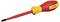 Screwdriver with a red handle and yellow tip, 'Bosch Professional' brand. Suitable for work with electrical components.